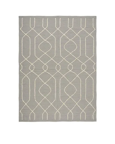 Handmade Modern Caffe And Dark Gray Kilim