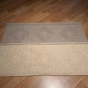 Handmade Modern Beige And Gray Door Mat