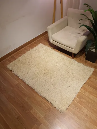 Handmade Modern Off White Full Covered Kilim