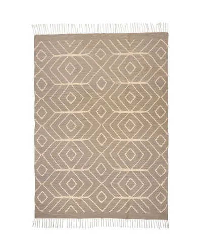 Handmade Modern Beige And Gray Kilim