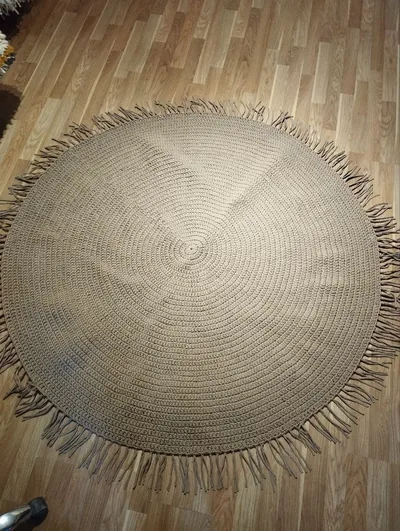 Handmade Modern Brown Round Crochet