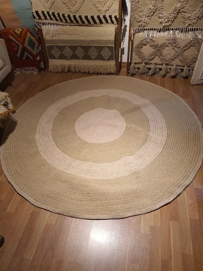 Handmade Modern Beige And Cafe Crochet
