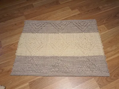 Handmade Modern Off White And Gray Door Mat