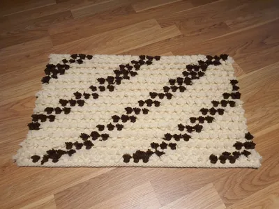 Handmade Modern Beige And Light Brown Door Mat