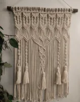 Handmade Modern Off White Makramya