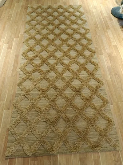 Handmade Modern Golden Kilim