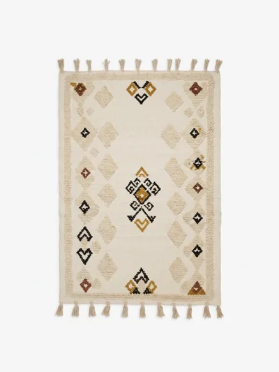 Handmade Modern Based Off White Cotton Kilim Colorful Kilim
