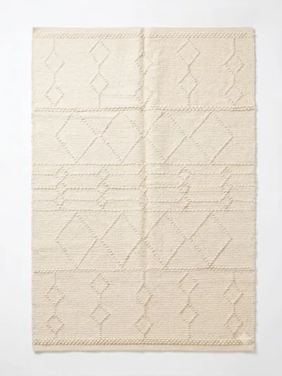 Handmade Modern White Cotton Kilim
