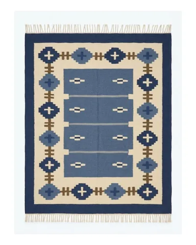 Blue & Navy Kilim Rug – Modern Design