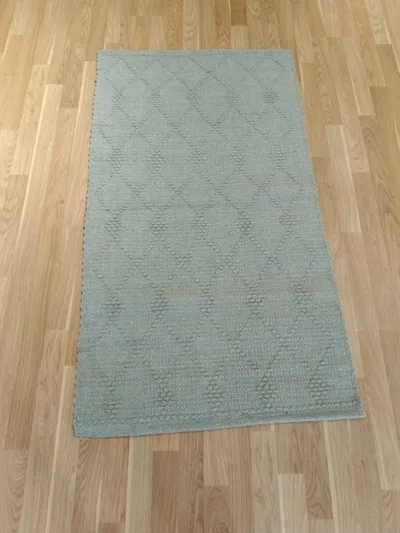 Handmade Modern Gray Cotton Kilim