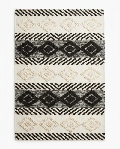 Handmade Modern Black And White Kilim