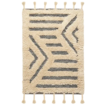 Off-white and gray kilim