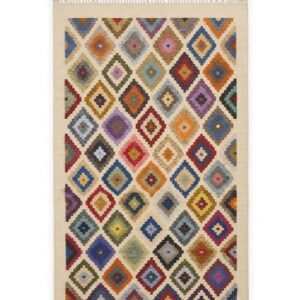Handmade Modern Colorful And Off White Kilim