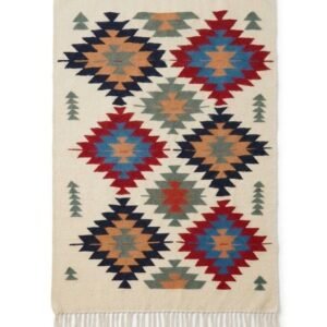 Handmade Modern Off White Kilim