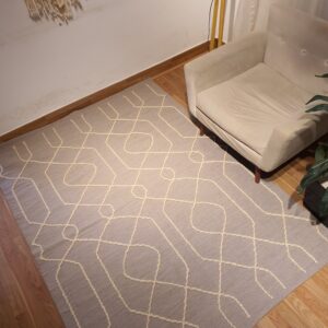 Handmade Modern Caffe And Dark Gray Kilim