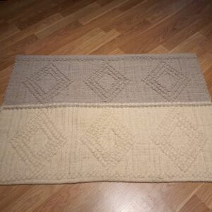 Handmade Modern Beige And Gray Door Mat