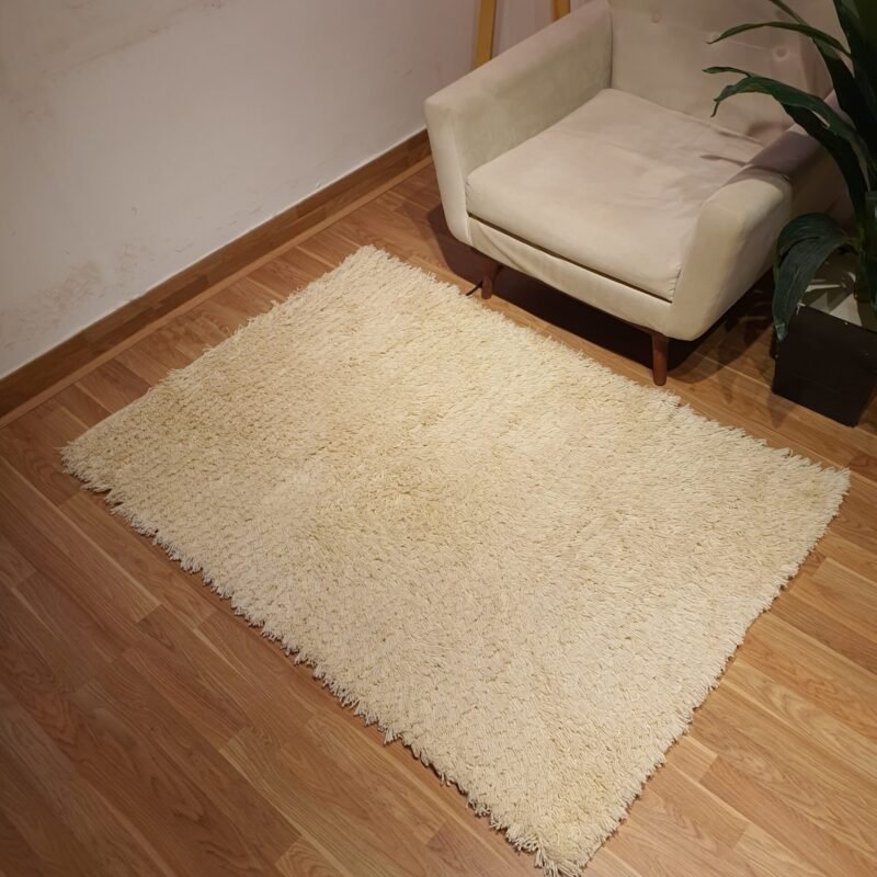 Handmade Modern Off White Full Covered Kilim