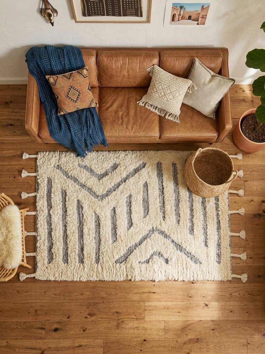 Handmade Modern Dark Gray And Off White Kilim - Image 3