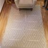 Handmade Modern Beige And Gray Kilim