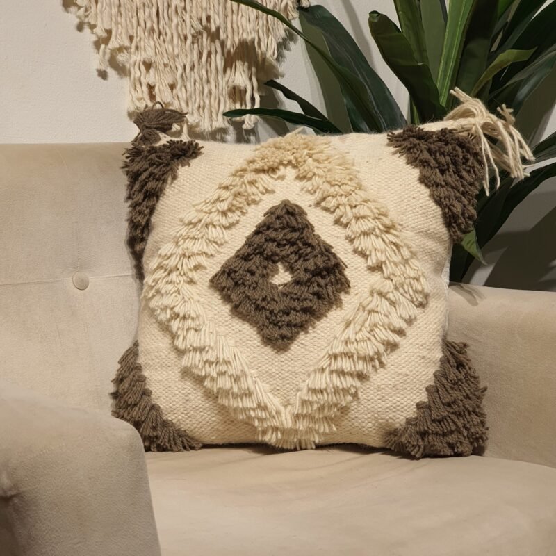 Handmade Modern  Off White Cushion