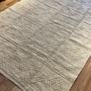 Handmade Modern Off White, Gray and Coffe Kilim