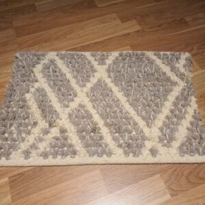Handmade Modern Gray And Off White Door Mat