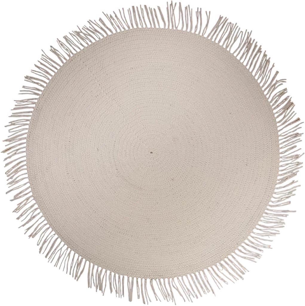 Handmade Modern White Round Crochet