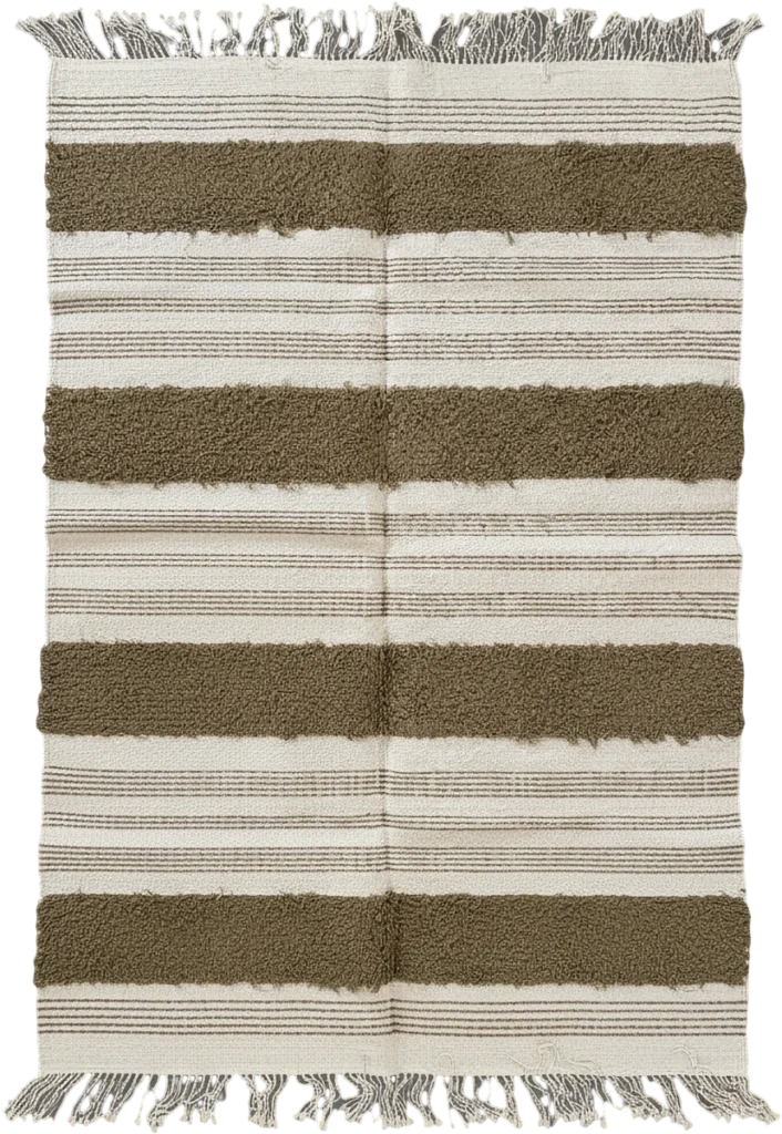 Handmade Modern Off White And Brown Kilim