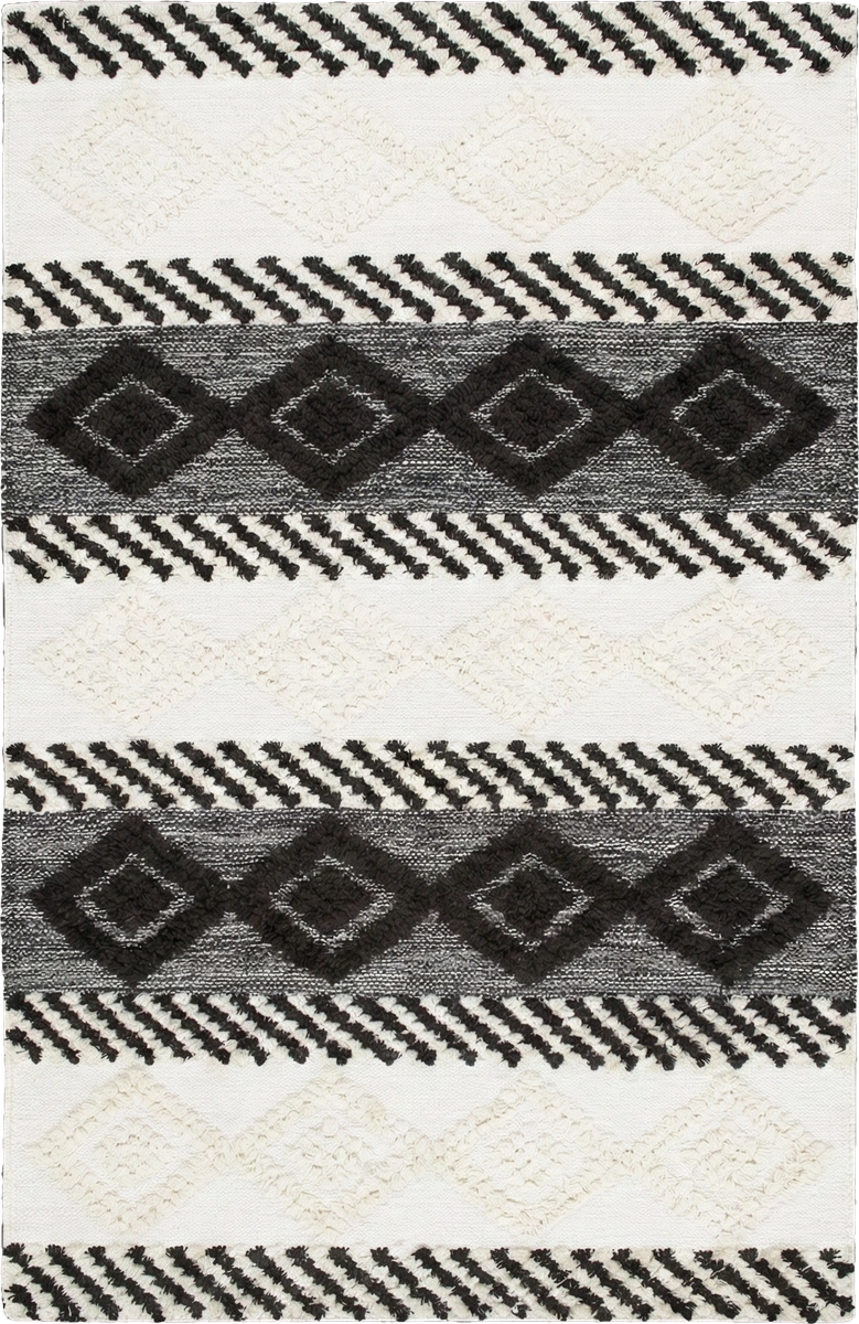 Handmade Modern Black And White Kilim