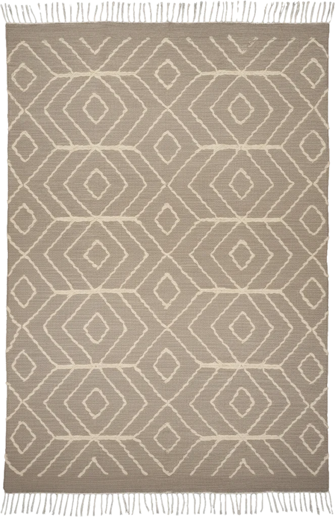 Handmade Modern Beige And Gray Kilim