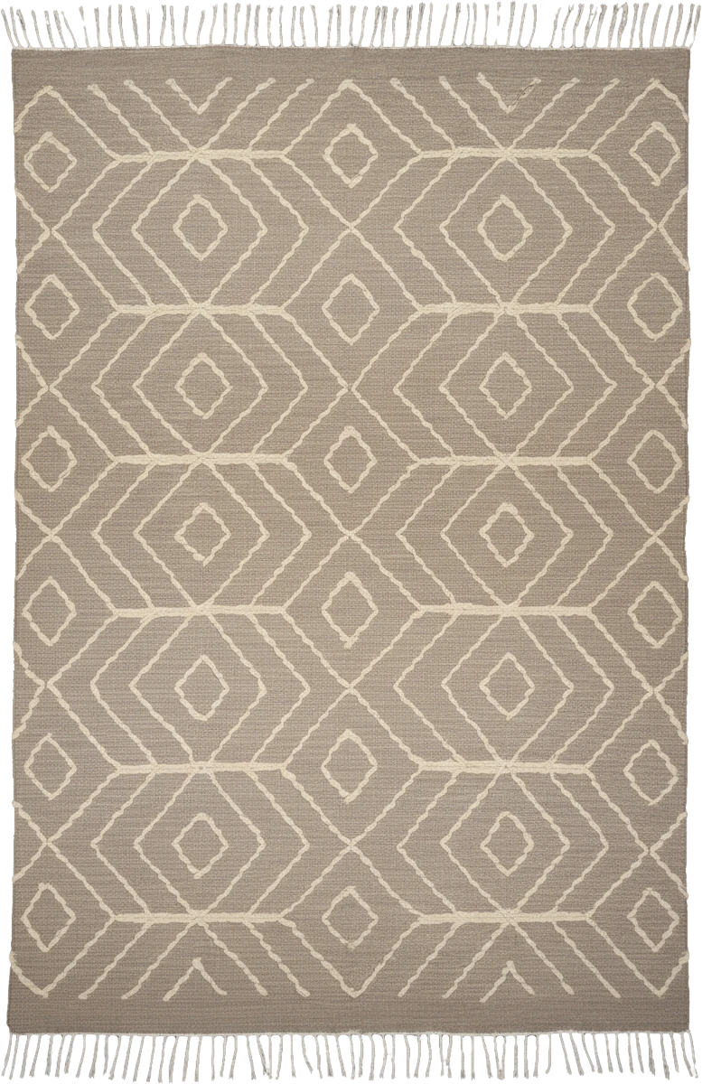 Handmade Modern Beige And Gray Kilim
