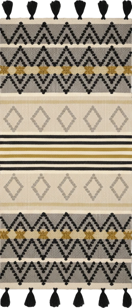 Black, Off White And Beige