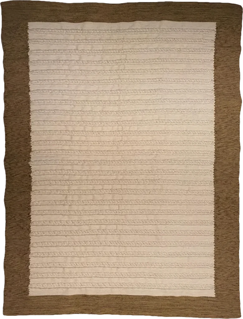 Handmade Modern Brown And Off White Kilim