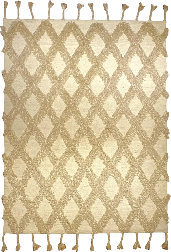Handmade Modern Off White And Beige Kilim