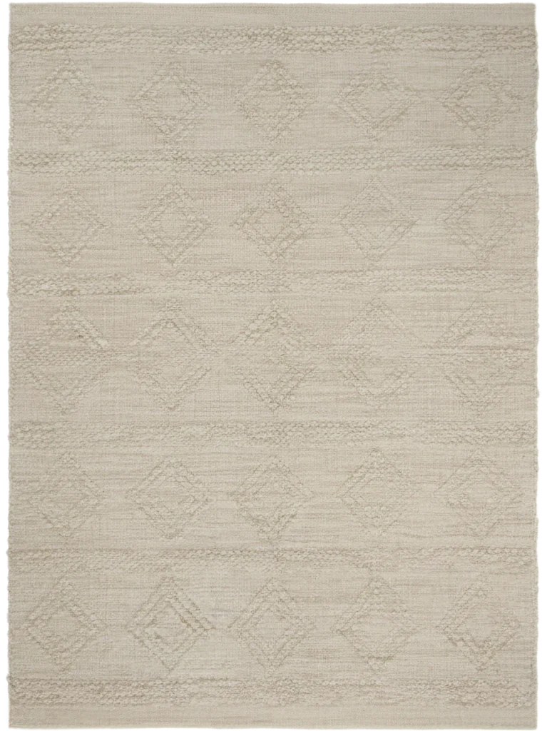 Handmade Modern Off White, Gray And Coffe Kilim
