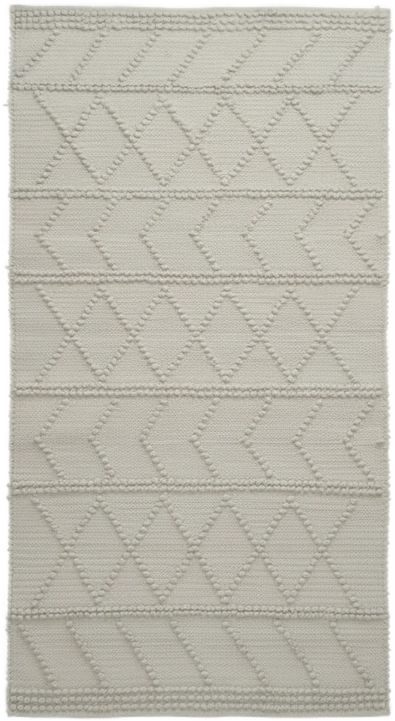 Handmade Modern White Cotton Kilim