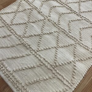 Handmade Modern White-Cotton Kilim