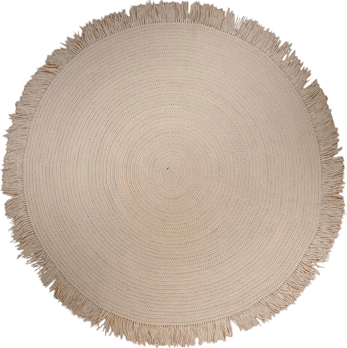 Handmade Modern Round Beige Crochet