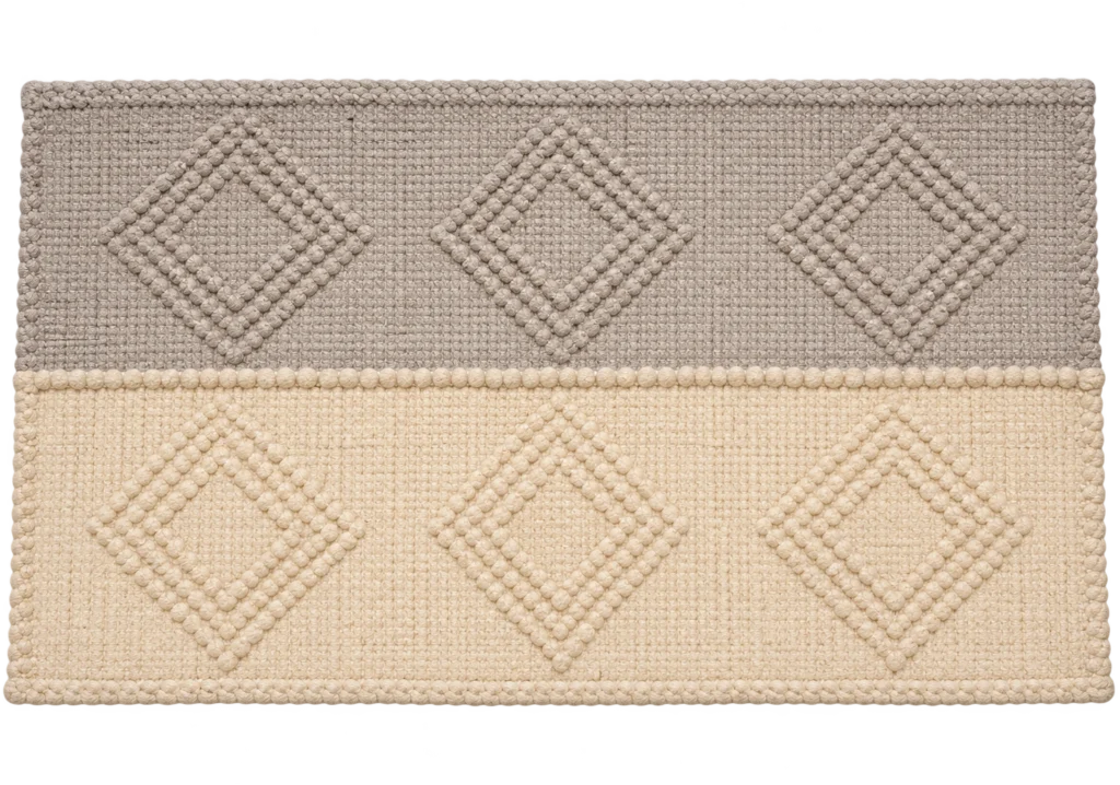 Handmade Modern Beige And Gray Door Mat