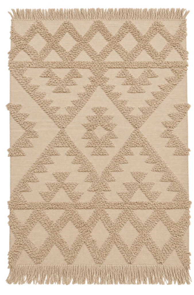 Handmade Modern Beige-Off White Kilim