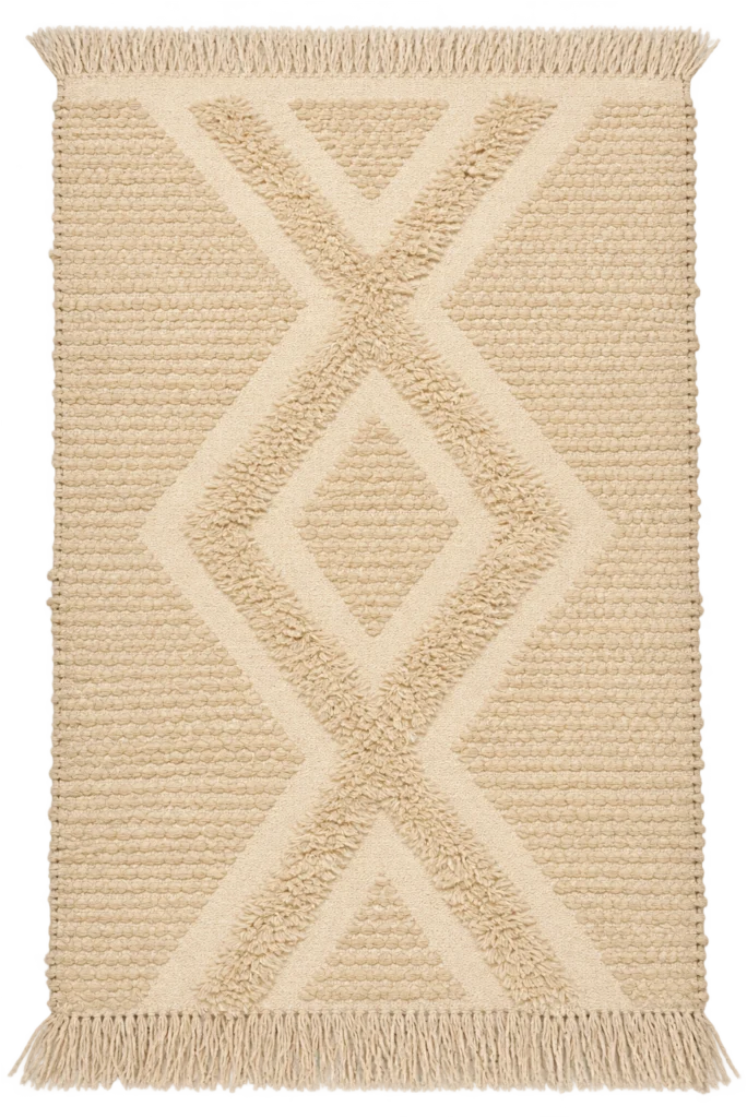 Handmade Modern Off White Kilim