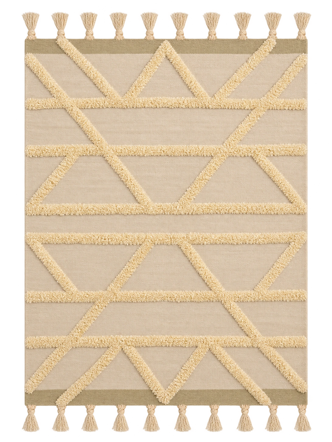 Handmade Modern Off White And Beige Kilim
