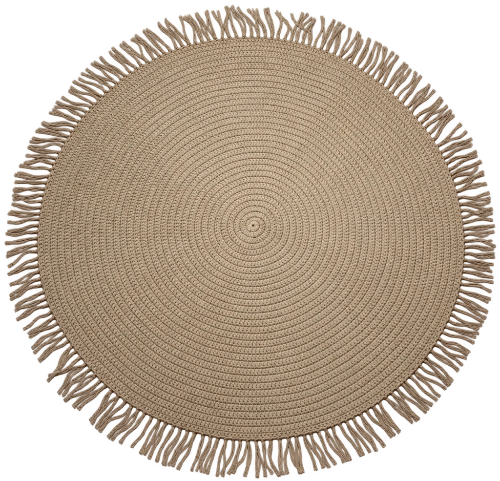 Handmade Modern Brown Round Crochet