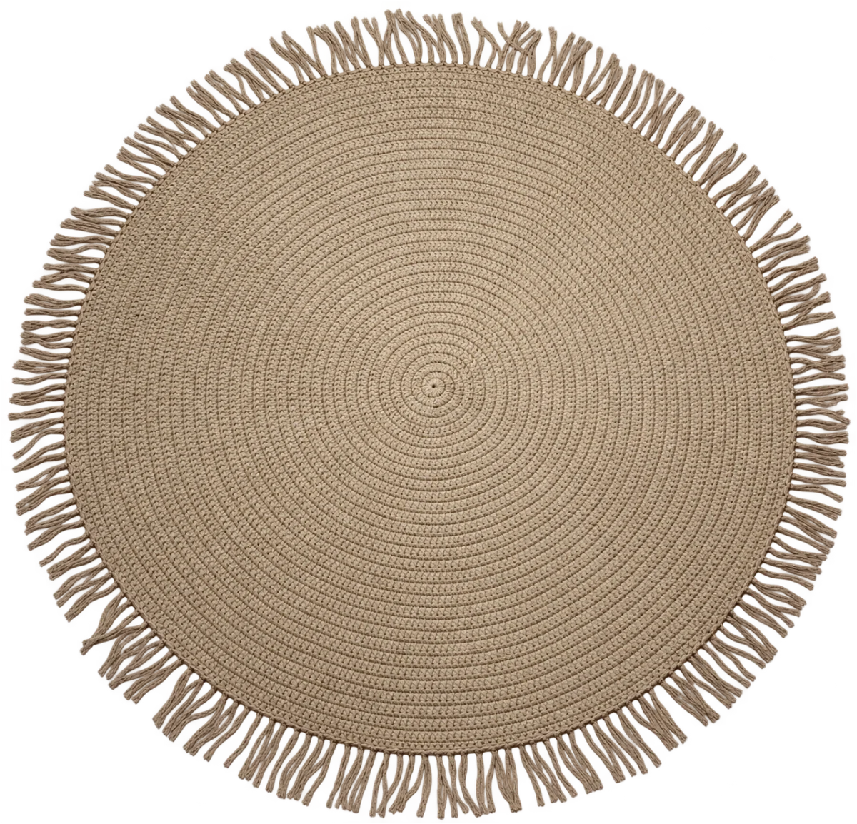 Handmade Modern Brown Round Crochet