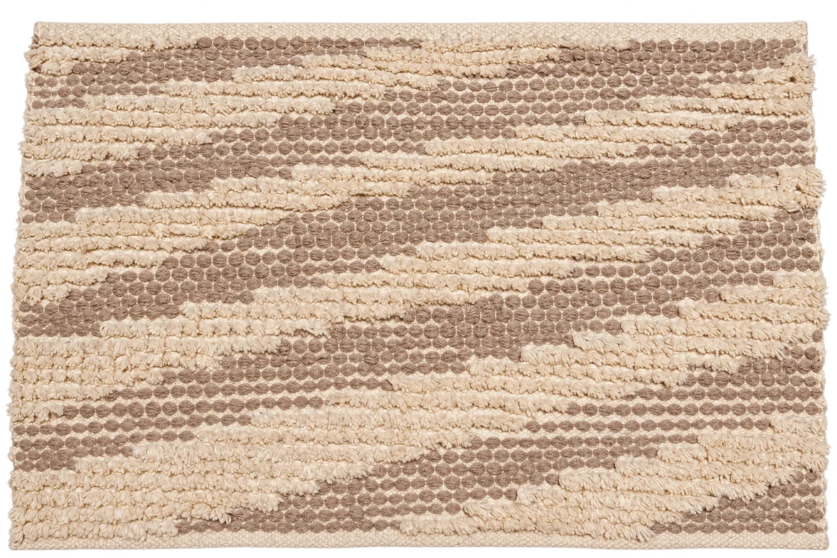 Handmade Modern Light Brown And Beige Door Mat