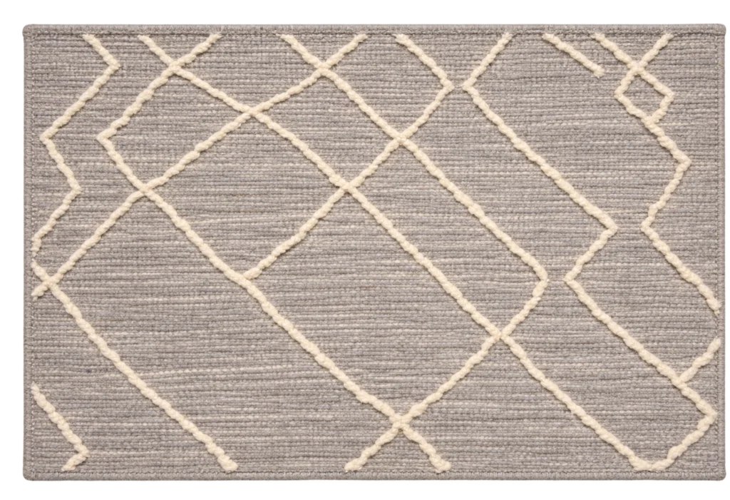Handmade Modern Gray And White Door Mat