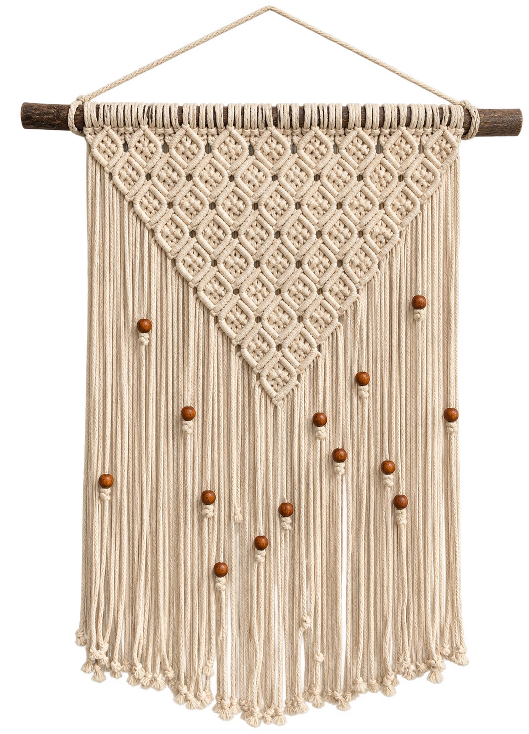 Handmade Modern Off White And Brown Makramya