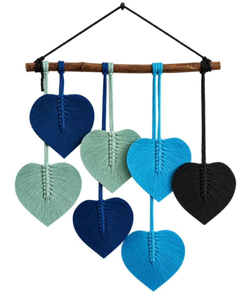 Handmade Modern Shades Of Blue Makramya