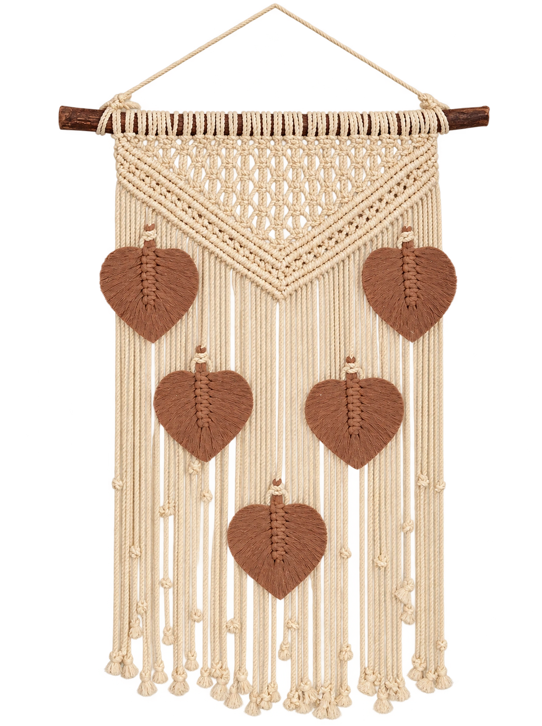 Handmade Modern Off White And Brown Makramya