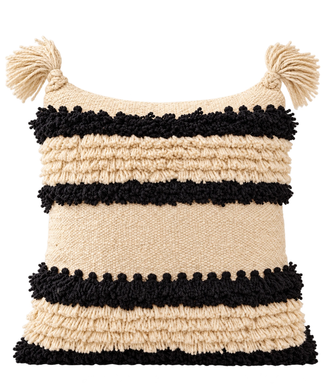 Handmade Modern Off White And Black Cushion